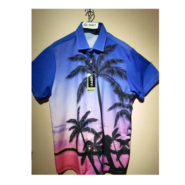 Camisa Hawaiana Cuello Alto