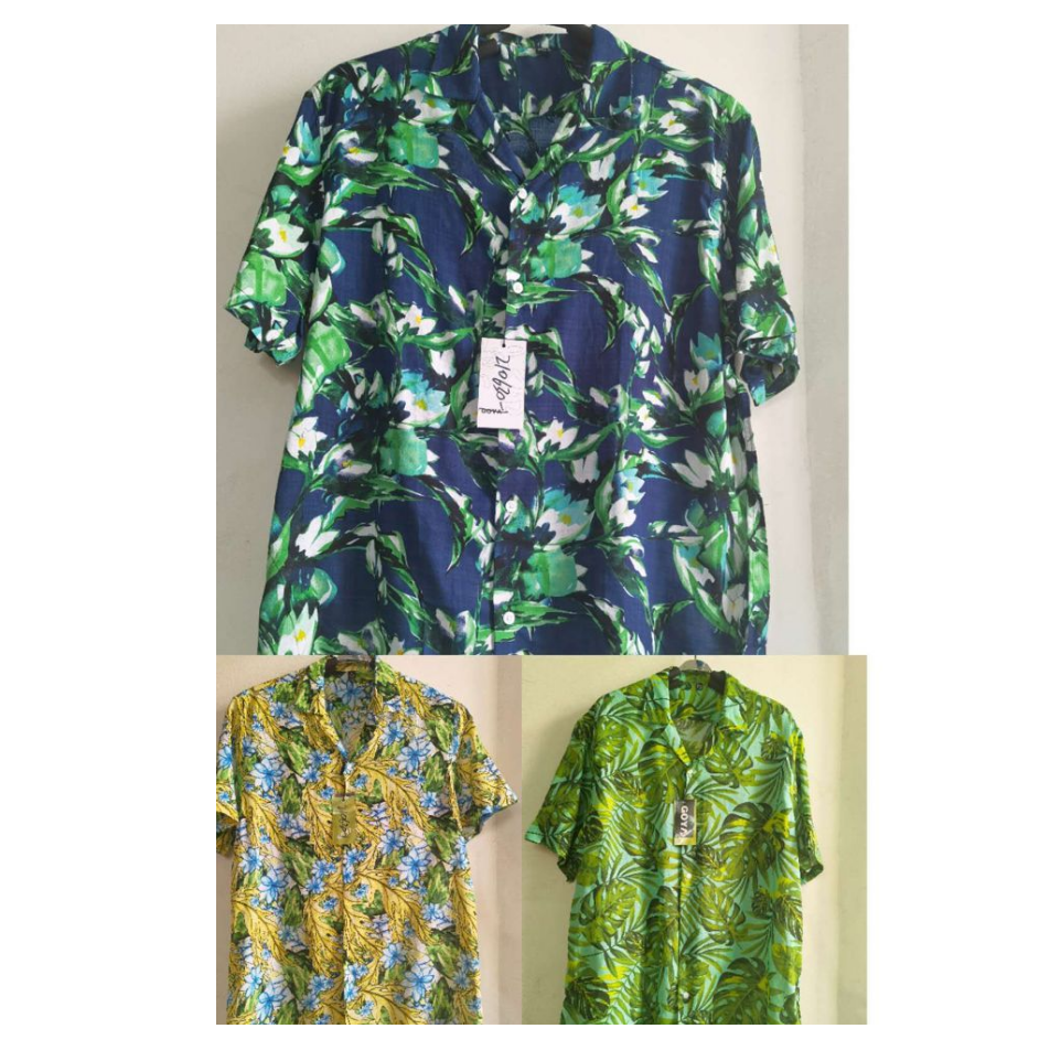 Camisa Hawaiana De Algodón y Lino