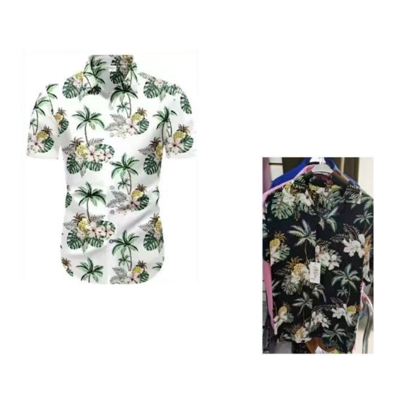 Camisa Hawaiana De Algodón y Lino