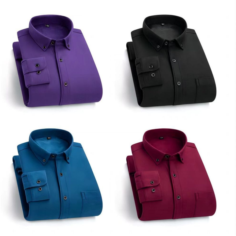 Camisa c/Polar De Hombre Color Liso