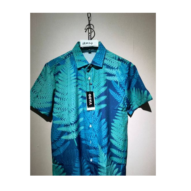 Camisa Hoja Azul Cuello Alto